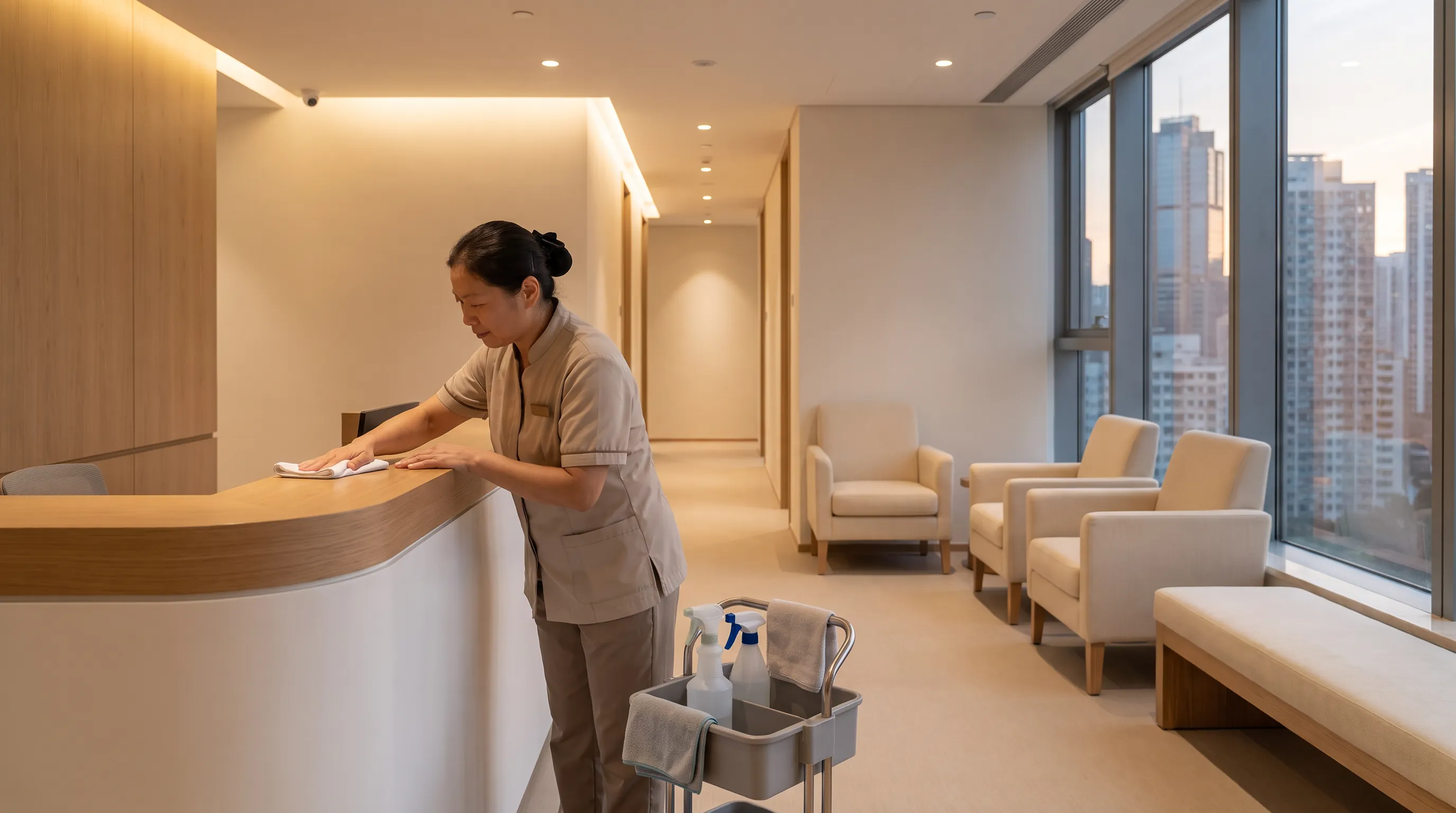 A service reference image for the central office cleaning quotation request enquiry process