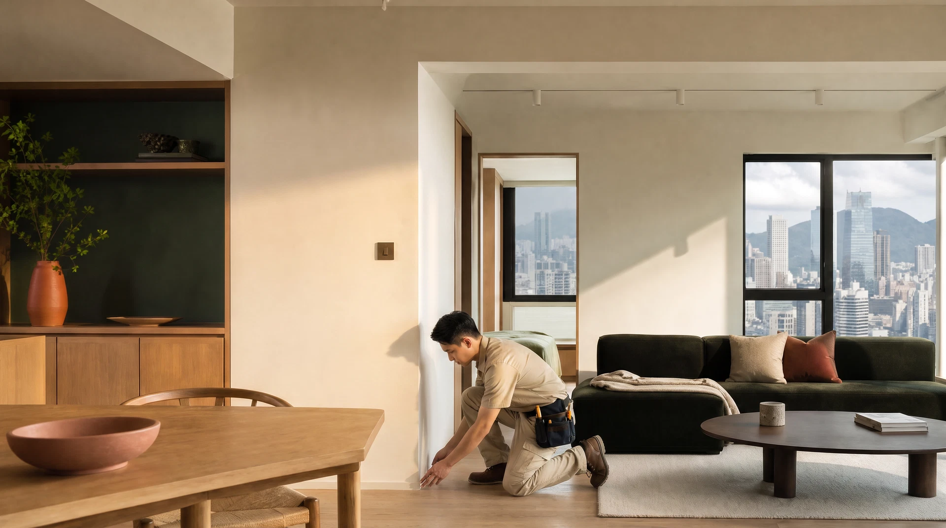 Commercial flooring and wall repair between trading periods | Hong Kong home and commercial repair service scene